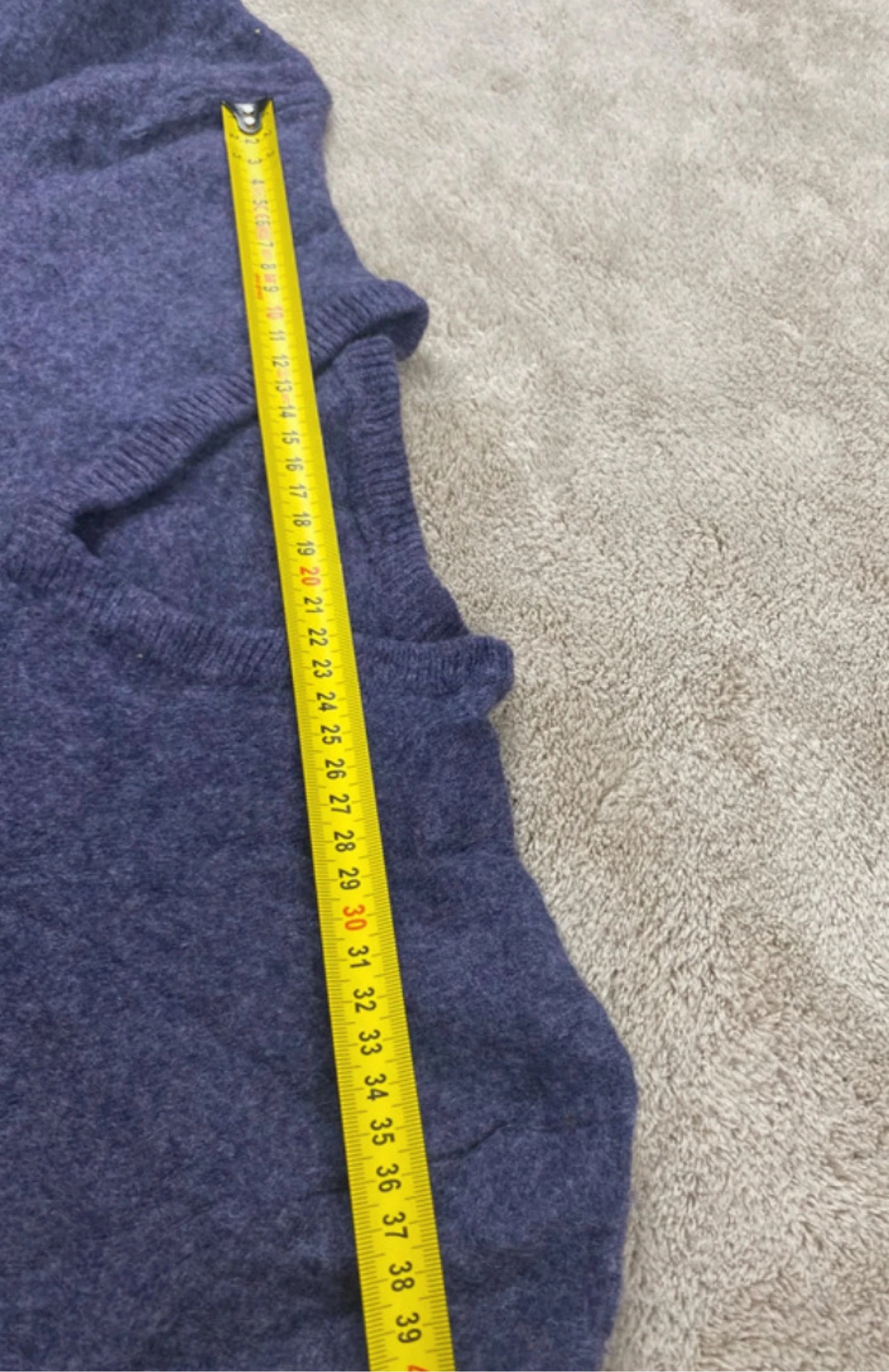 Polo Ralph Lauren de malha 100% lã de cordeiro gola V roxa tamanho P – photo 16